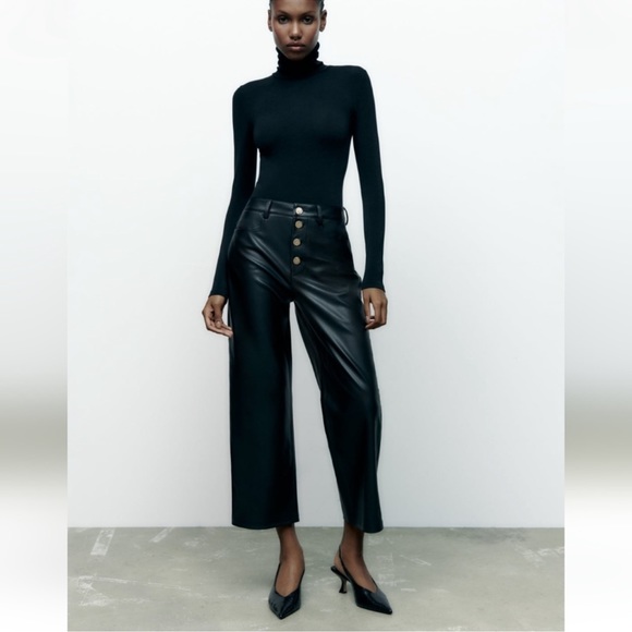 Zara Faux Leather Pants - Picture 1 of 10